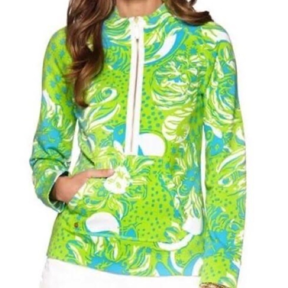Lilly Pulitzer Roar of the Jungle Quarter Zip Up Popover